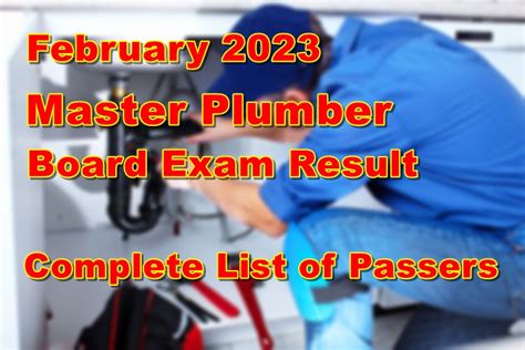 master plumber result|MPLE RESULT: February 2023 Master Plumber .